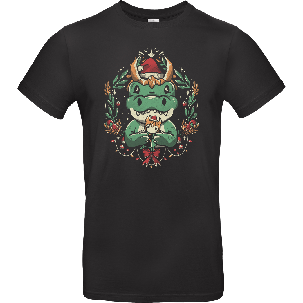 EduEly Alligator Christmas T-Shirt B&C EXACT 190 - Black