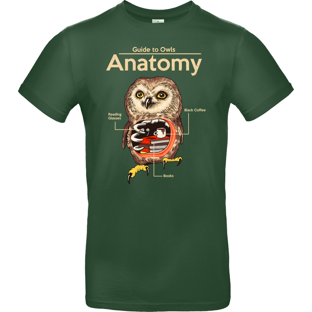 Vincent Trinidad Anatomy of Owls T-Shirt B&C EXACT 190 -  Bottle Green