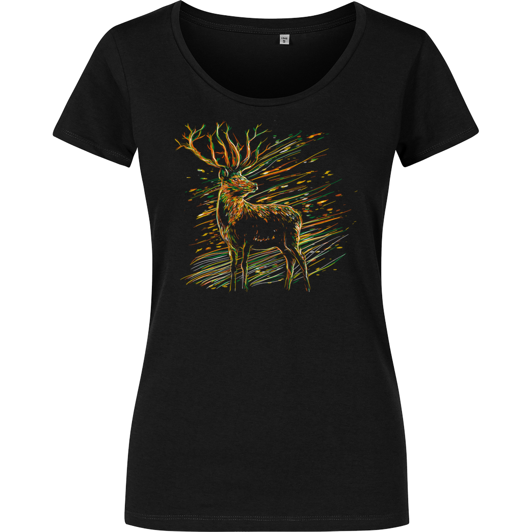 kharmazero Autumn Deer T-Shirt Girlshirt schwarz
