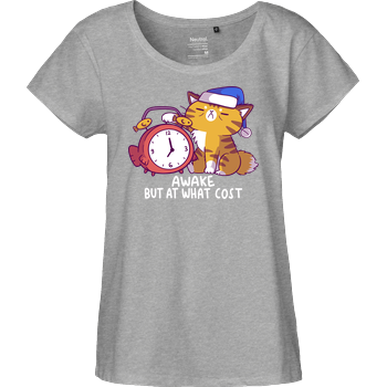 Awake but at What Cost Fairtrade Loose Fit Girlie - heather grey