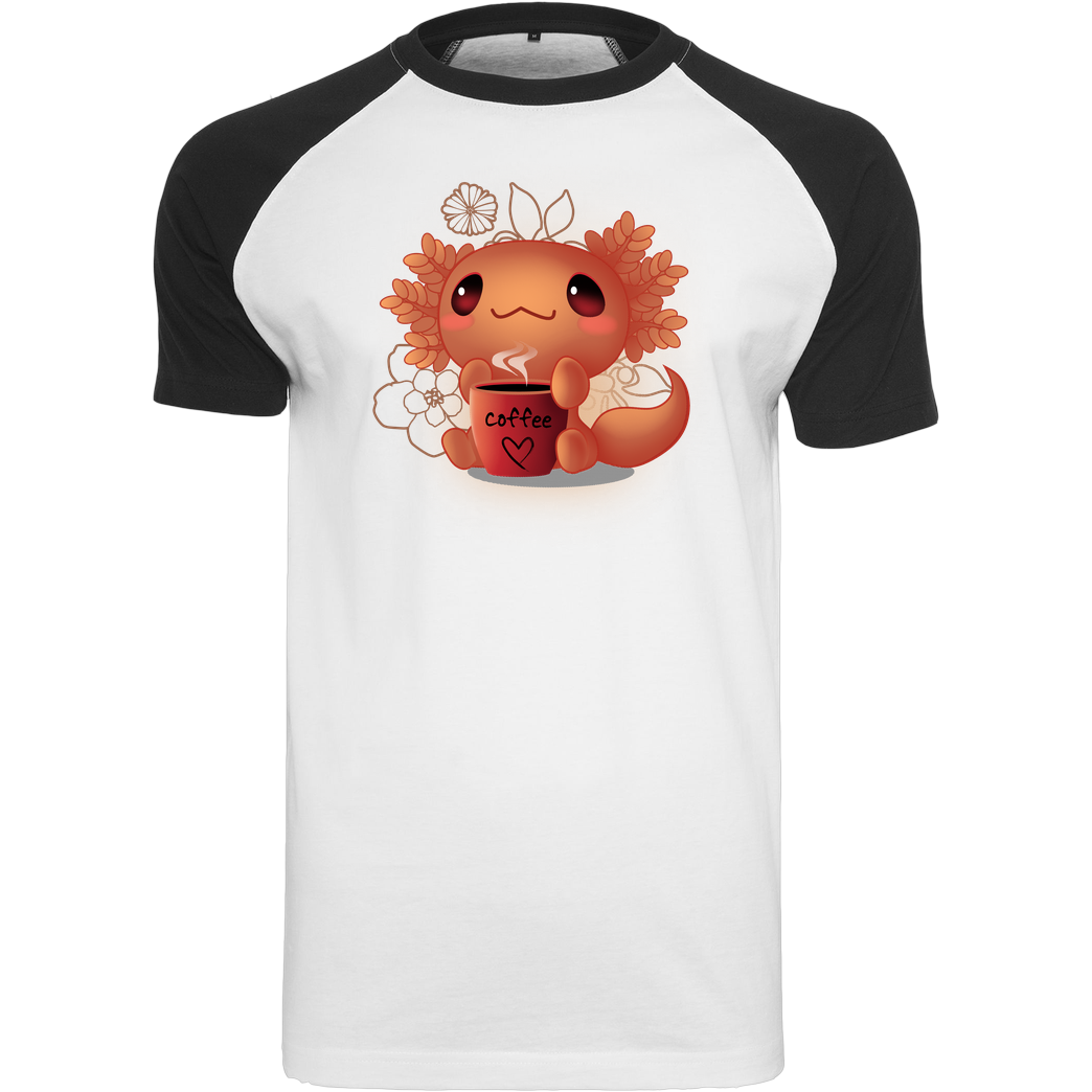 erion_designs Axolotl coffee T-Shirt Raglan Tee white