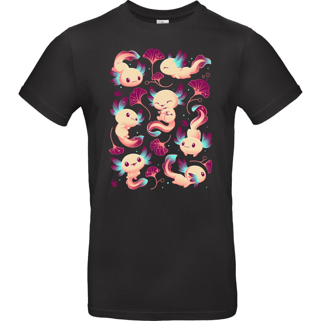 Snouleaf Axolotl Wonders T-Shirt B&C EXACT 190 - Black