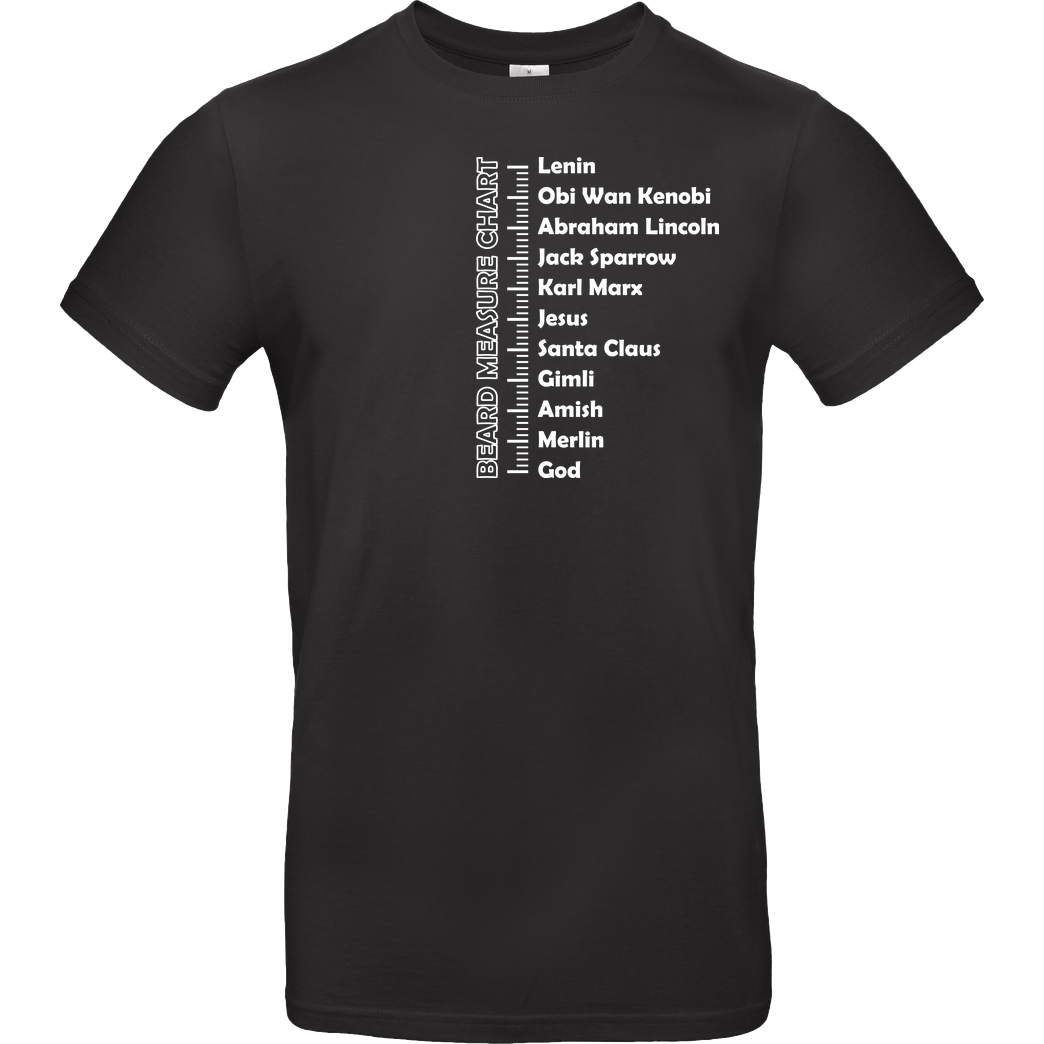 dynamitfrosch Beard Measure Chart T-Shirt B&C EXACT 190 - Black
