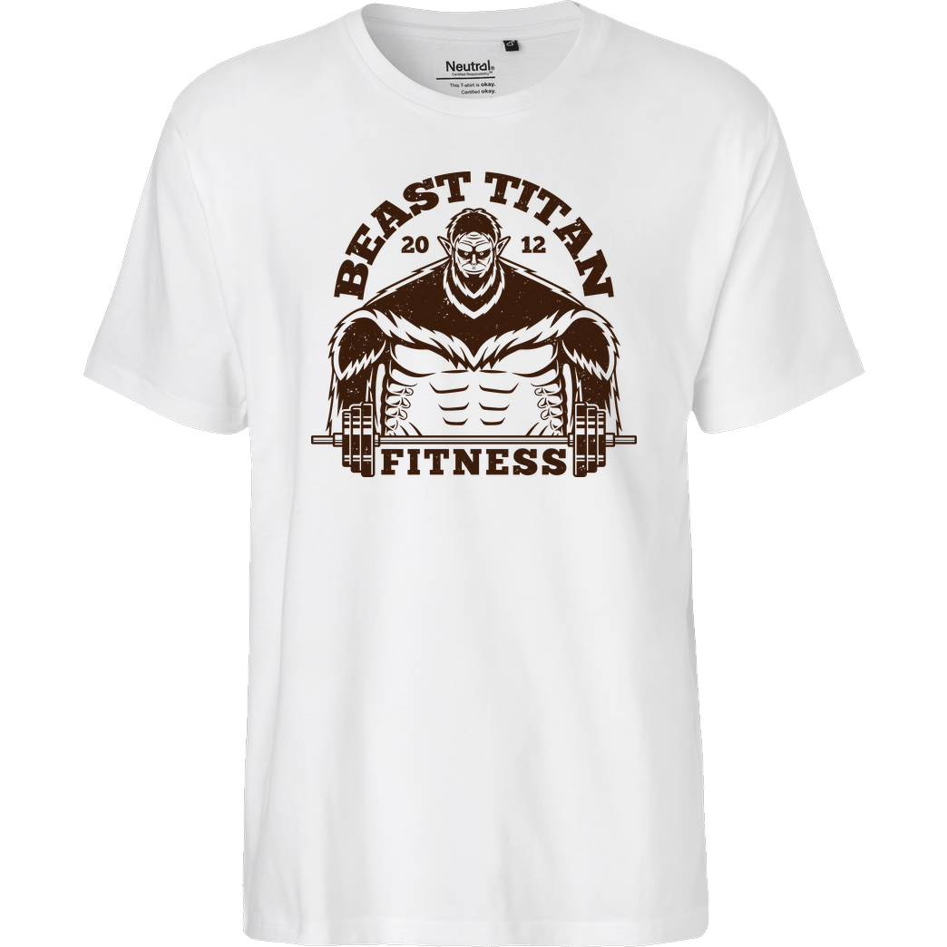 AlundrART Beast Titan Fitness T-Shirt Fairtrade T-Shirt - white