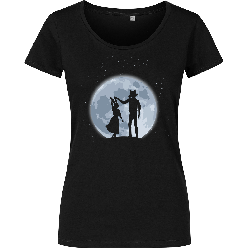 Domichan Beasts under the moon T-Shirt Girlshirt schwarz
