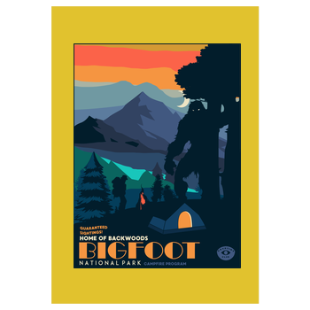 Bigfoot National Park Art Print yellow