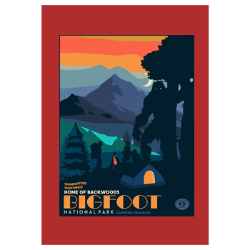 Bigfoot National Park Art Print red