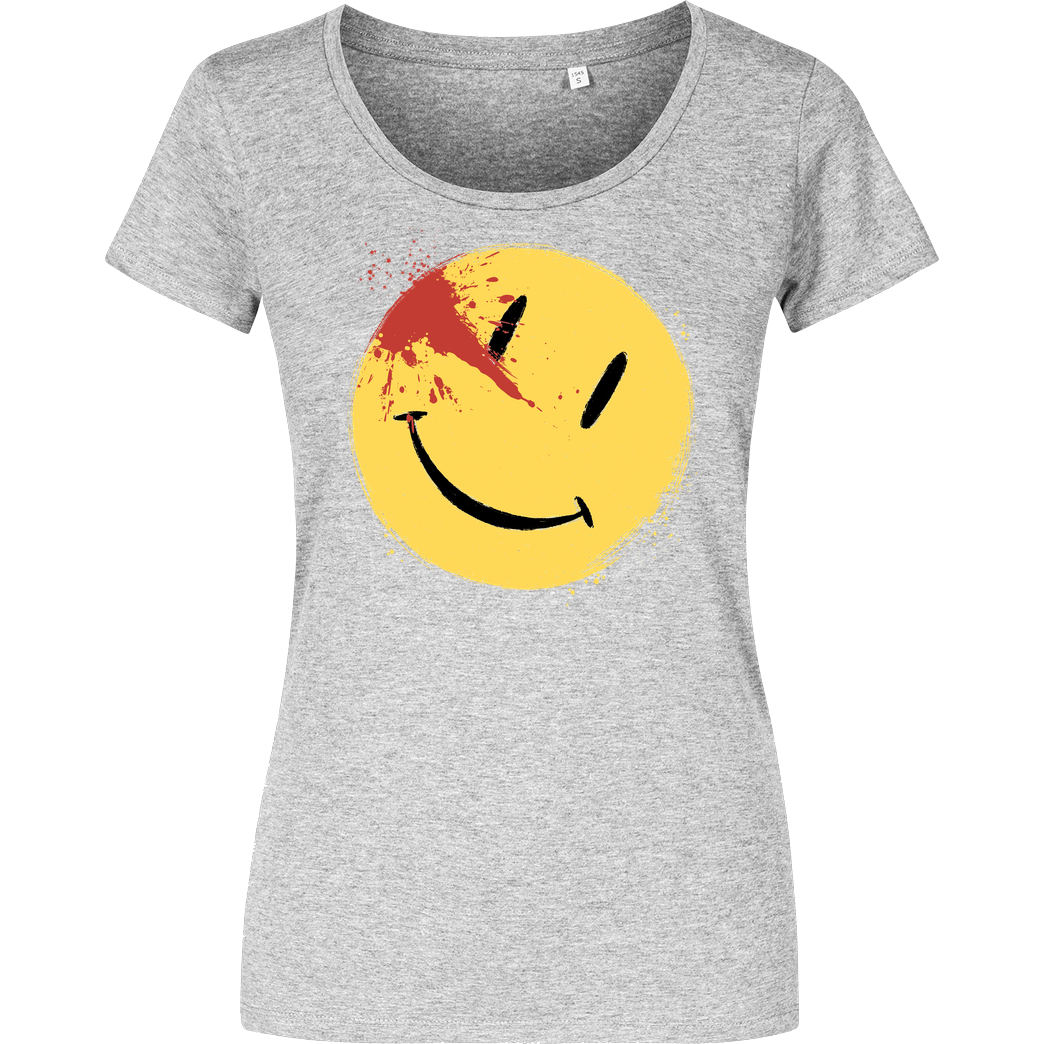None Bloody Smiley T-Shirt Girlshirt heather grey
