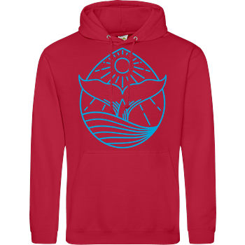 Blue Whale Tail Lineart JH Hoodie - red