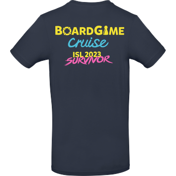 BoardGame Cruise - Island 2023 Survivor T-Shirt B&C EXACT 190 - Navy