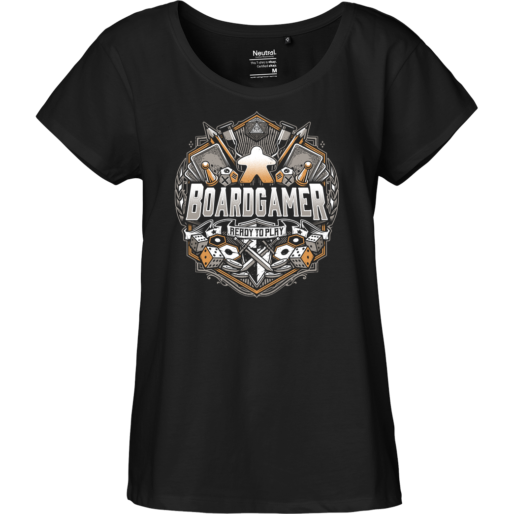 StudioM6 BOARDGAMER T-Shirt Fairtrade Loose Fit Girlie - black