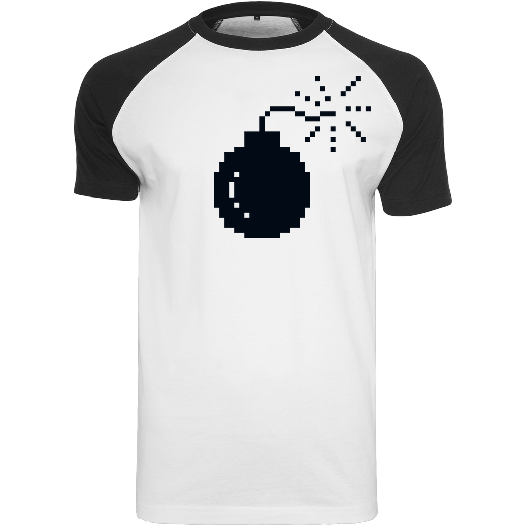Geek Revolution Bomb T-Shirt Raglan Tee white