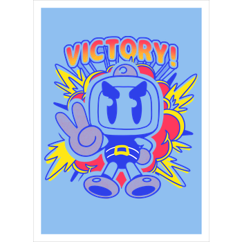 Bomber Victory Art Print light blue