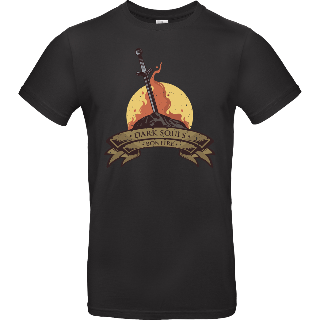 AlundrART Bonfire T-Shirt B&C EXACT 190 - Black