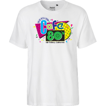 Cafe 80s Fairtrade T-Shirt - white