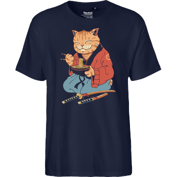 Cat Ramen Fairtrade T-Shirt - navy