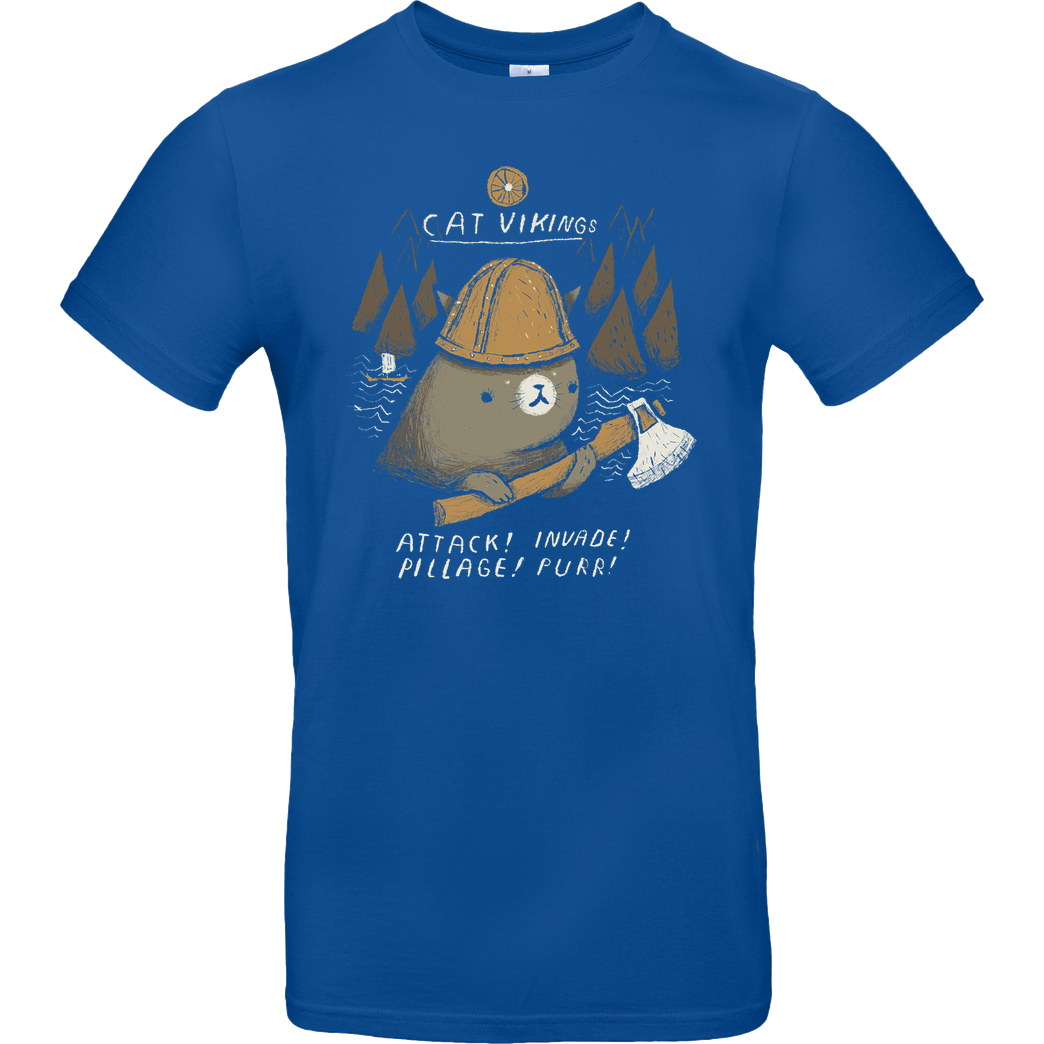 Louis Roskosch Cat Vikings T-Shirt B&C EXACT 190 - Royal Blue