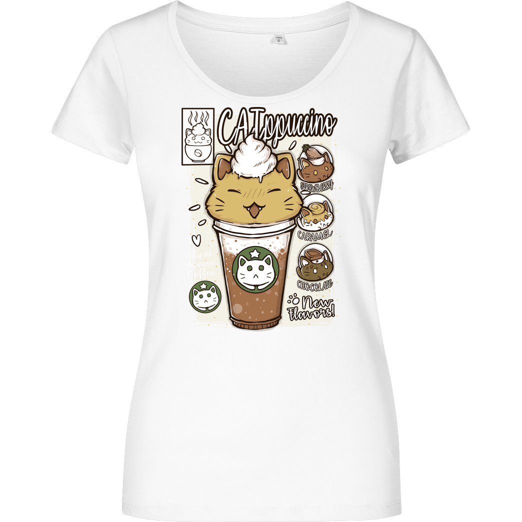 xMorfina Catppuccino T-Shirt Girlshirt weiss