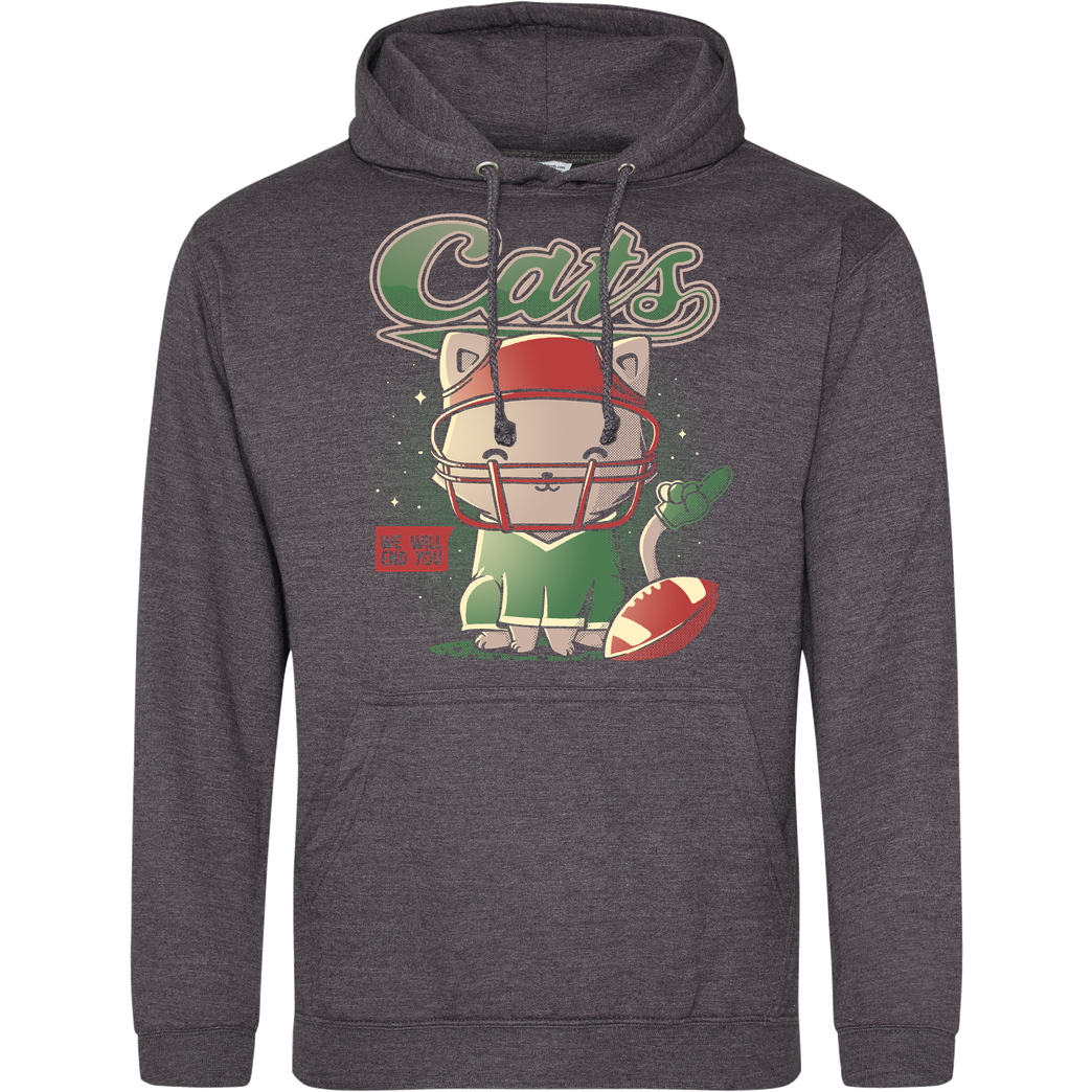EduEly Cats Football Sweatshirt JH Hoodie - Dark heather grey