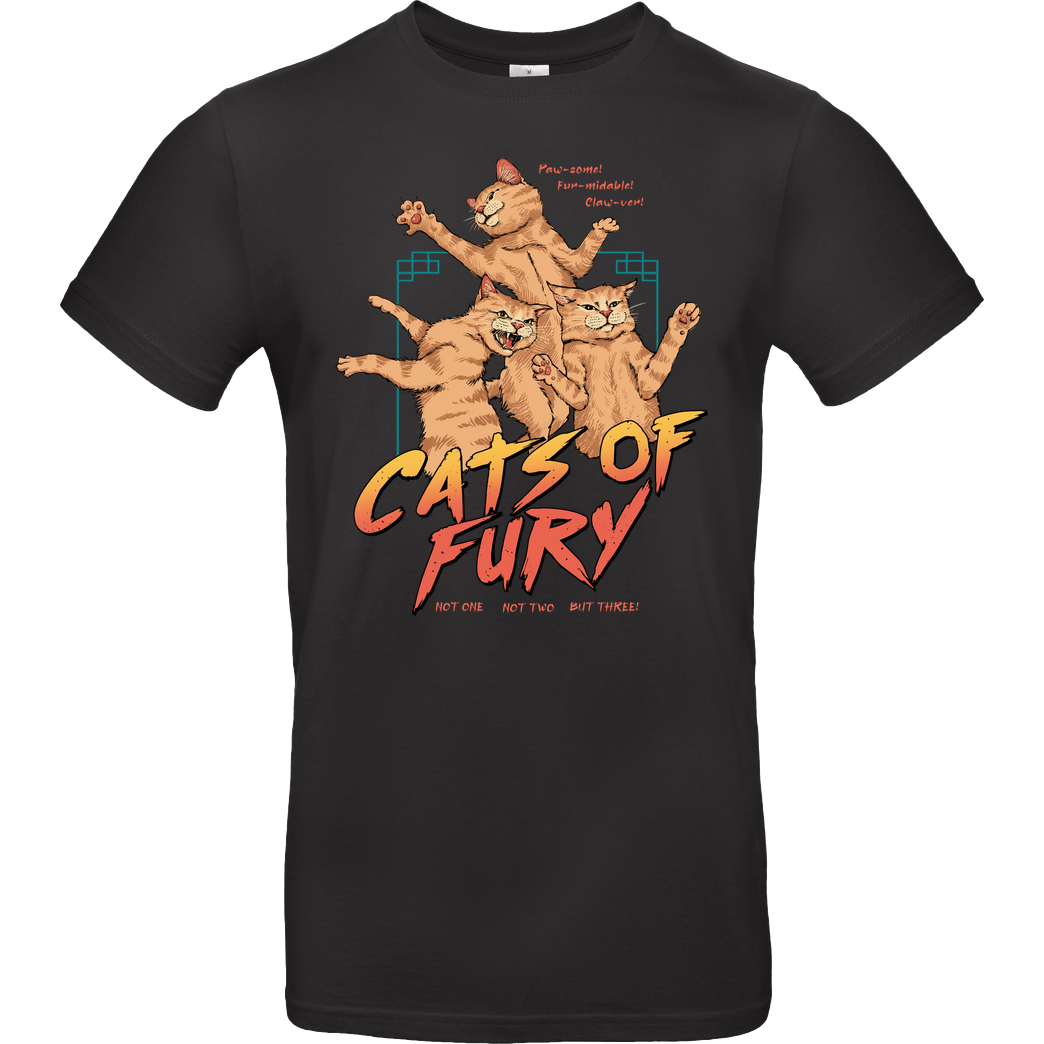 Vincent Trinidad Cats of Fury! T-Shirt B&C EXACT 190 - Black