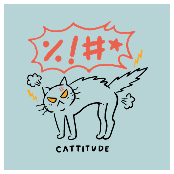 Cattitude Art Print Square mint