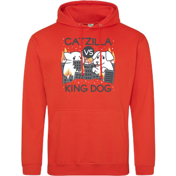 Catzilla vs King dog JH Hoodie - Orange