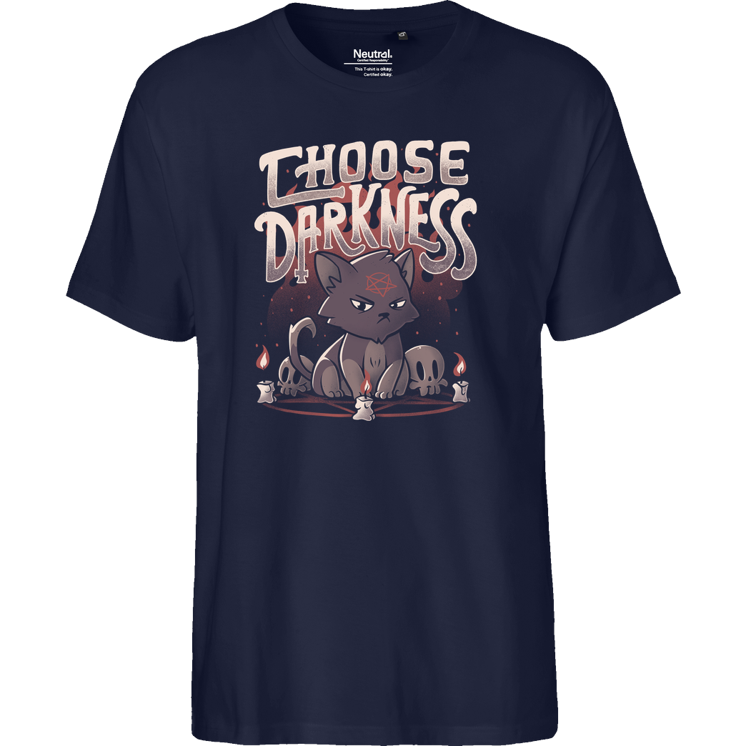 EduEly Choose Darkness T-Shirt Fairtrade T-Shirt - navy