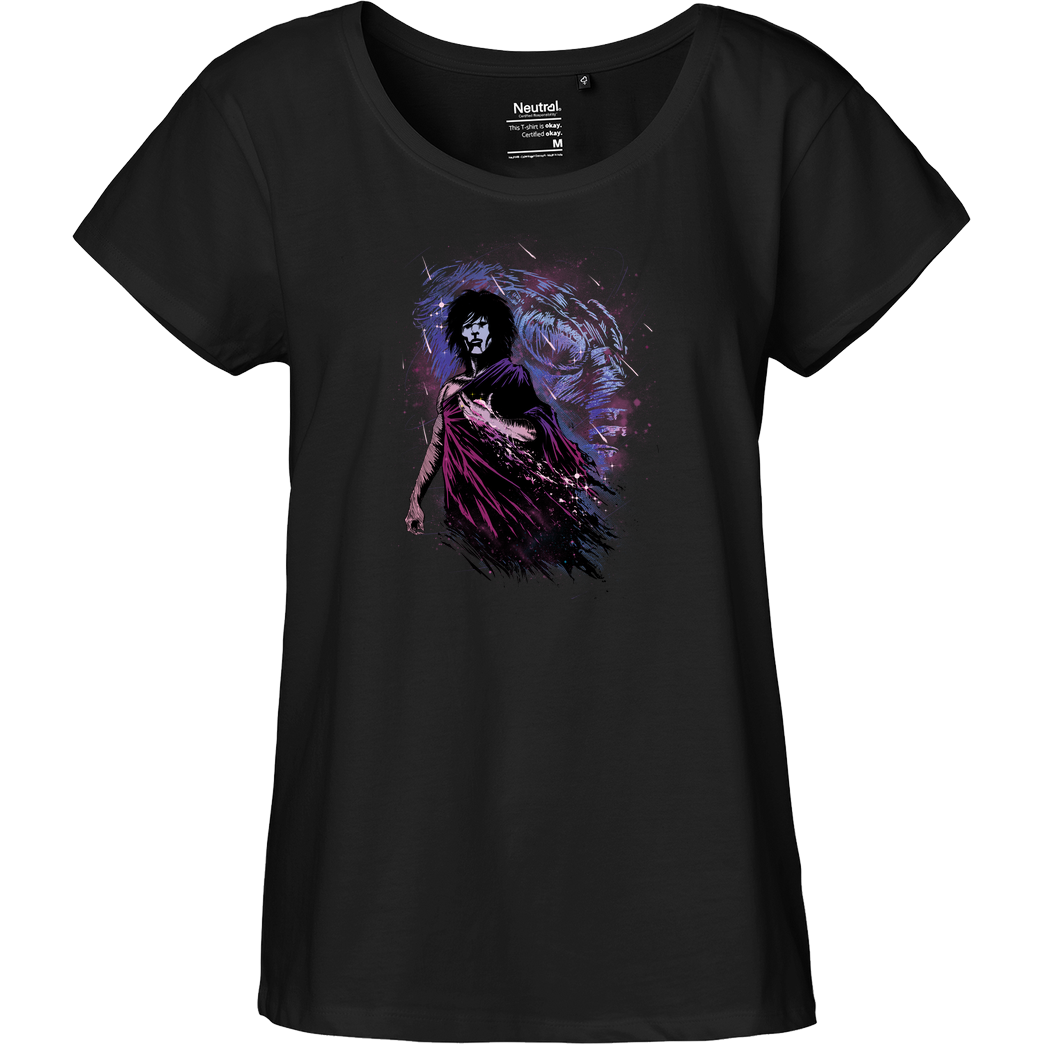 Ionfox Cloak of Dreams T-Shirt Fairtrade Loose Fit Girlie - black
