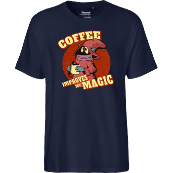 Coffee Improves my Magic Fairtrade T-Shirt - navy