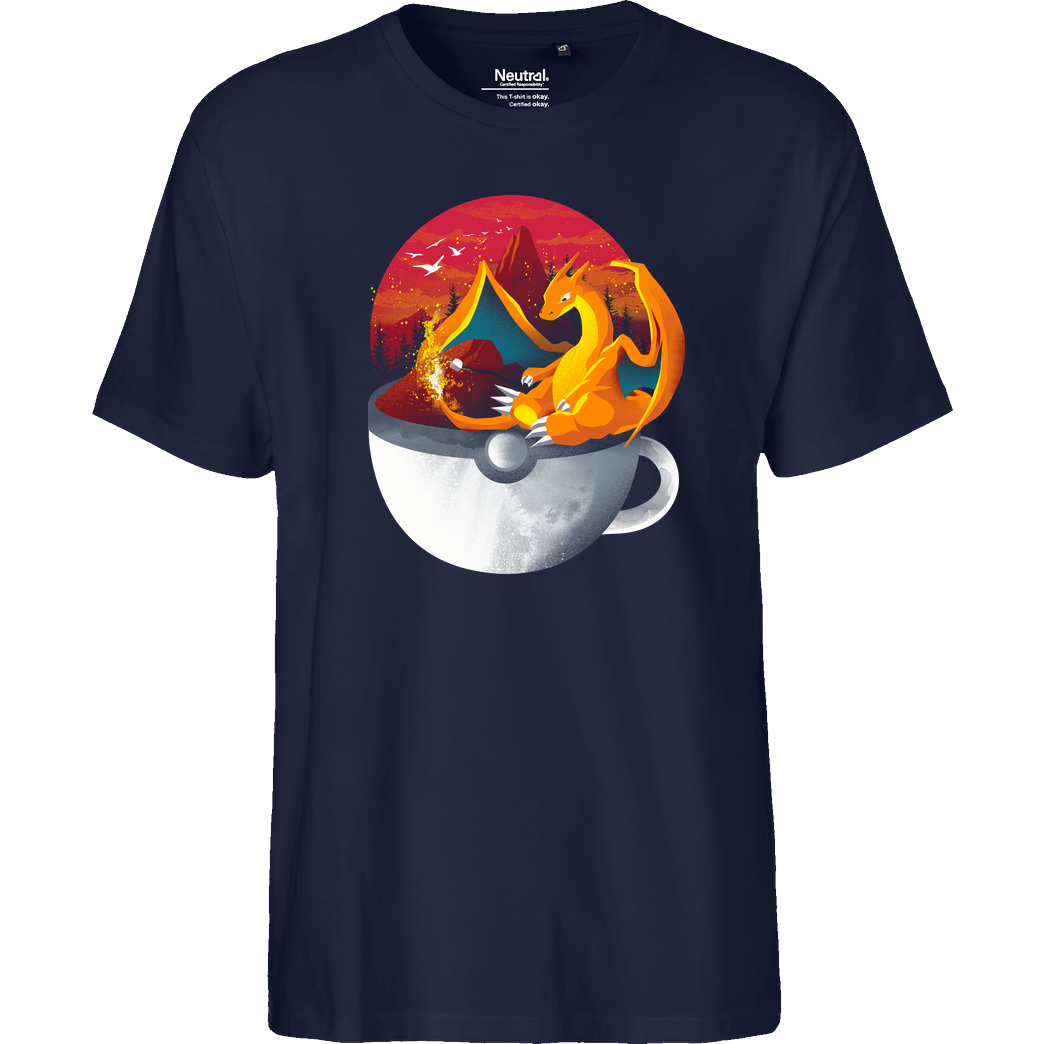 Dandingeroz Coffeemon Fire T-Shirt Fairtrade T-Shirt - navy