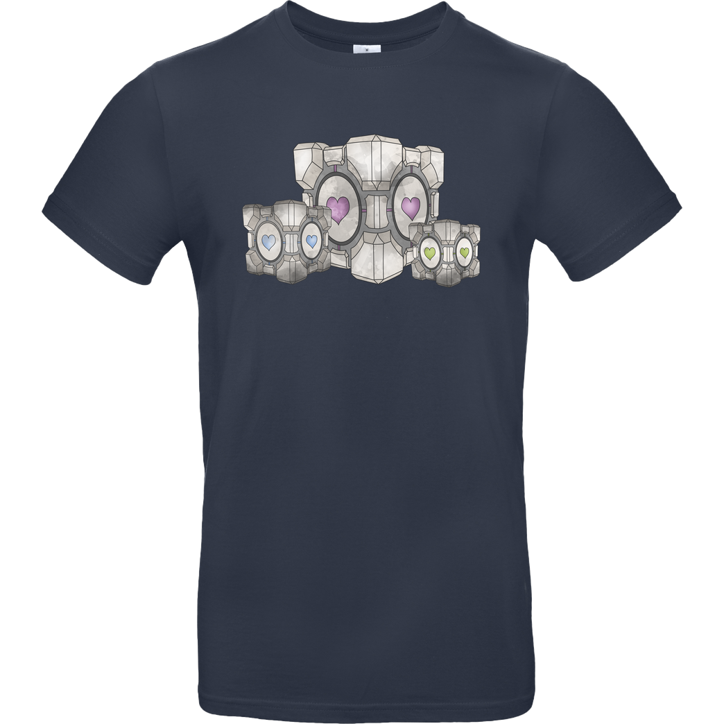 Blackmoon Companion Cube T-Shirt B&C EXACT 190 - Navy