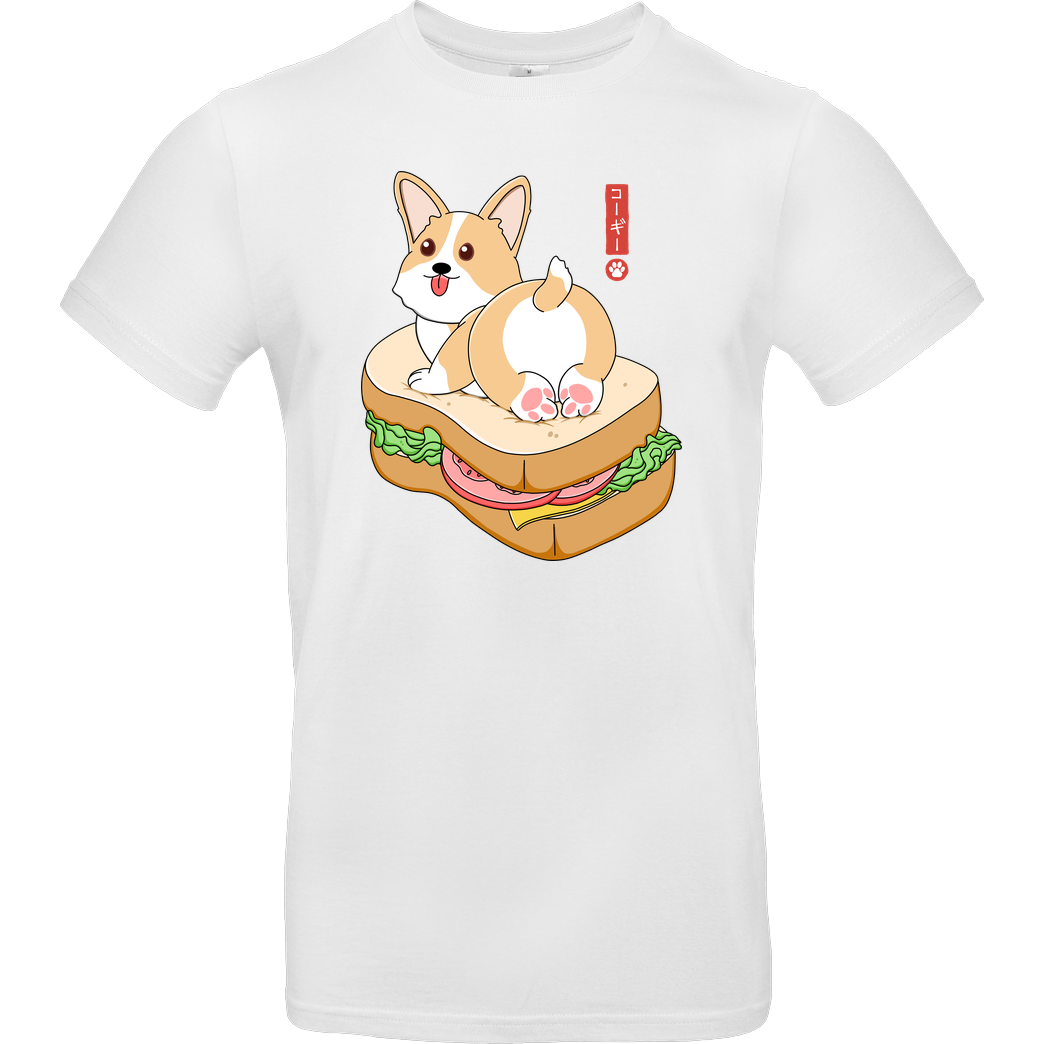 Kimprut Corgi Sandwich T-Shirt B&C EXACT 190 -  White