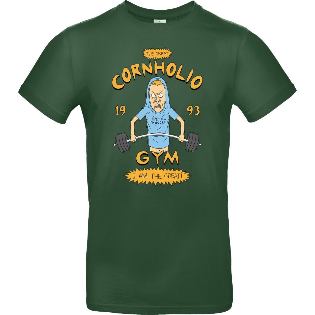 Pigboom Cornholio's Gym T-Shirt B&C EXACT 190 -  Bottle Green