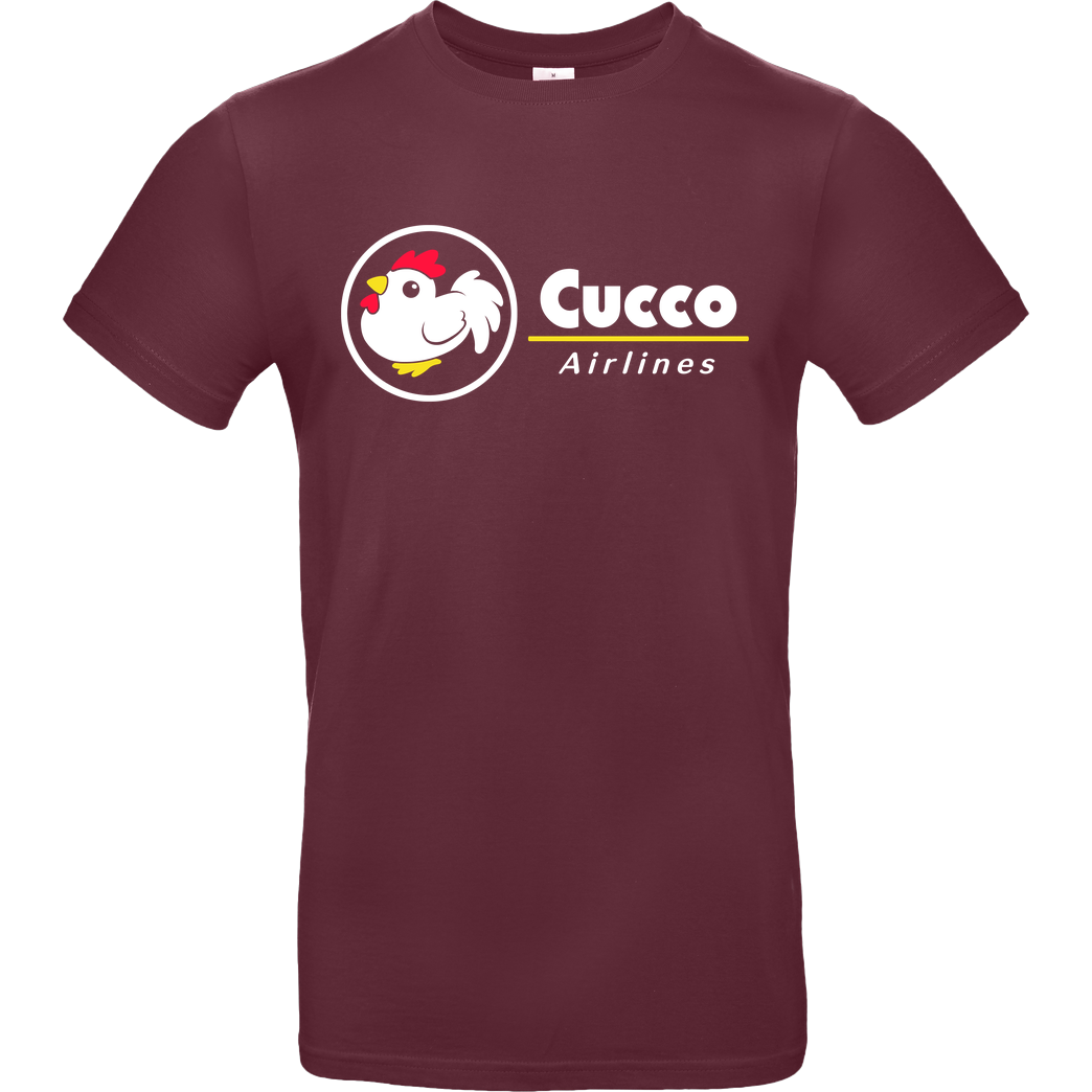 TheTeenosaur Cucco Airlines T-Shirt B&C EXACT 190 - Burgundy