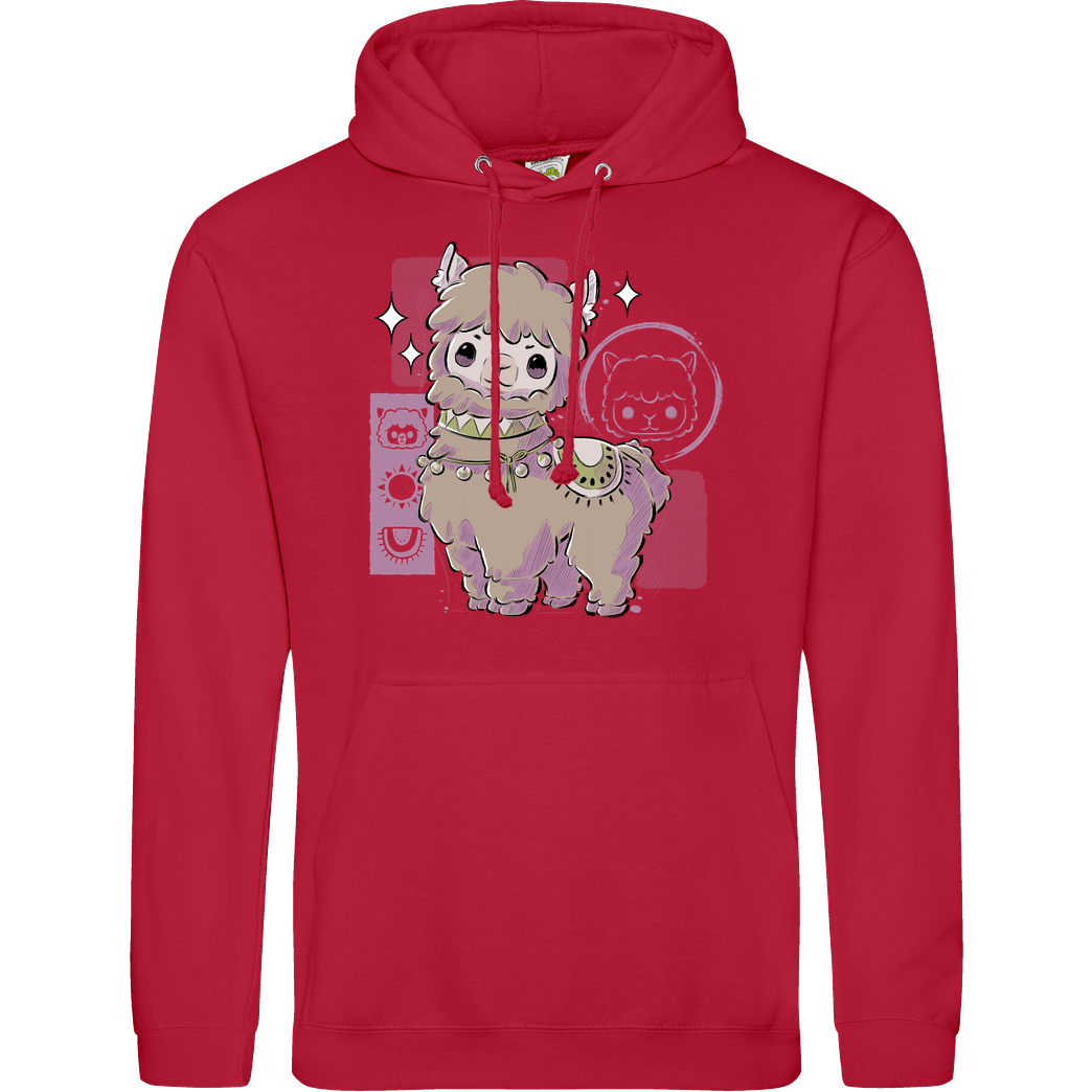 xMorfina Cute Alpaca Sweatshirt JH Hoodie - red