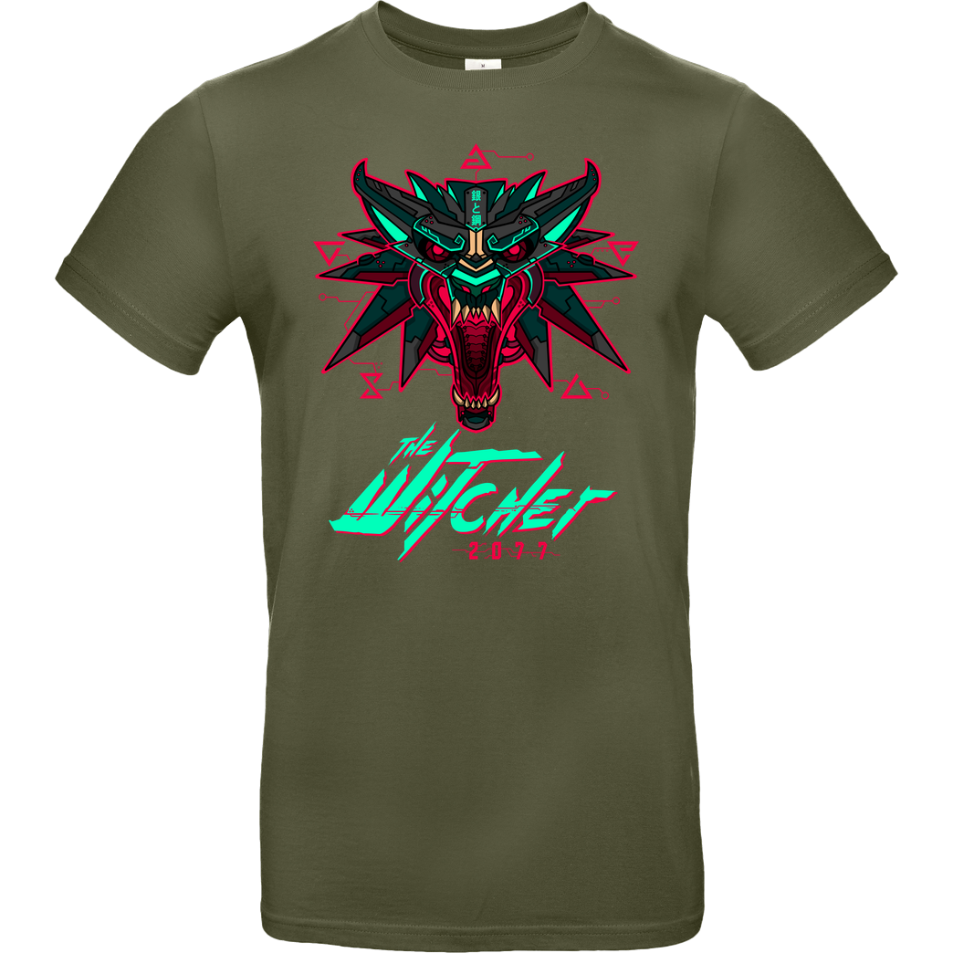 TheTeenosaur Cyber Wolf T-Shirt B&C EXACT 190 - Khaki