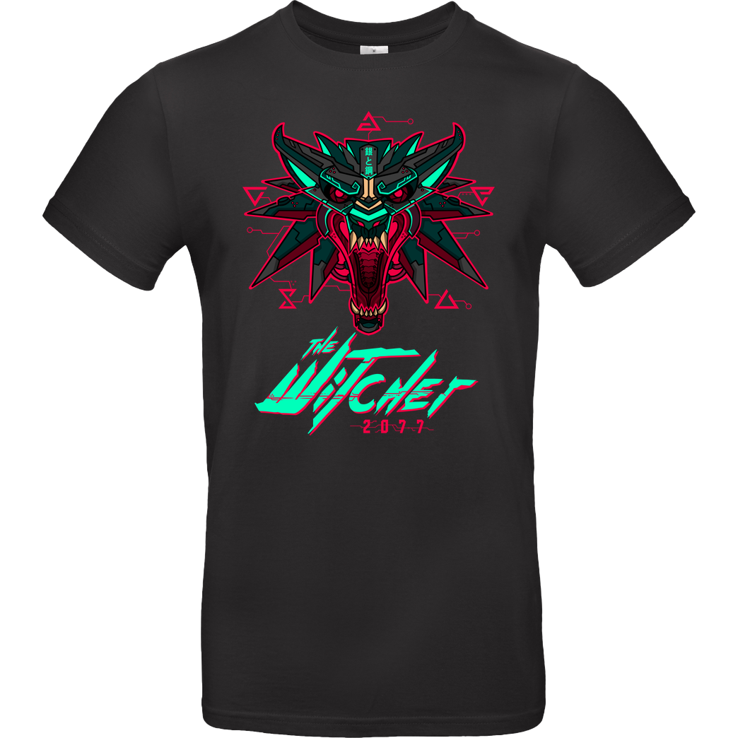 TheTeenosaur Cyber Wolf T-Shirt B&C EXACT 190 - Black