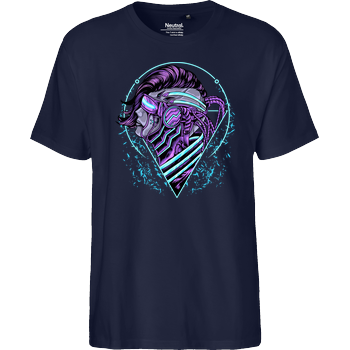 Cyberpunk Girl Fairtrade T-Shirt - navy