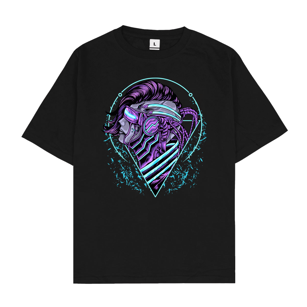Jonz Cyberpunk Girl T-Shirt Oversize T-Shirt - Black