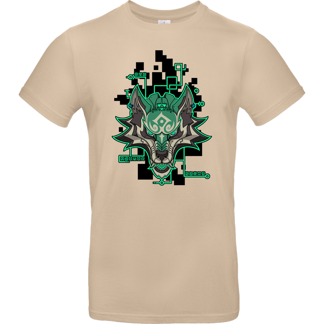 TheTeenosaur CyberWolf Hero T-Shirt B&C EXACT 190 - Sand