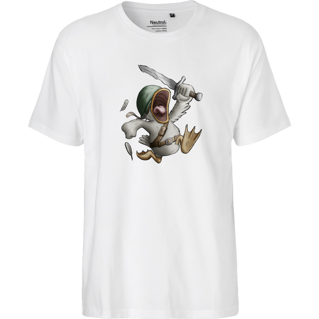 deMichl Danger-Duck T-Shirt Fairtrade T-Shirt - white
