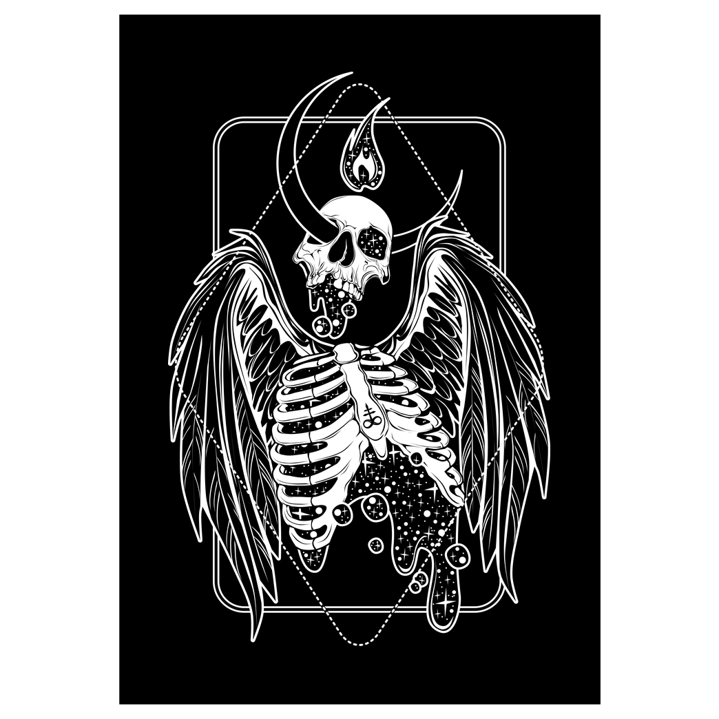 vonKowen Dark Angel Bringer of Light Druck Art Print black