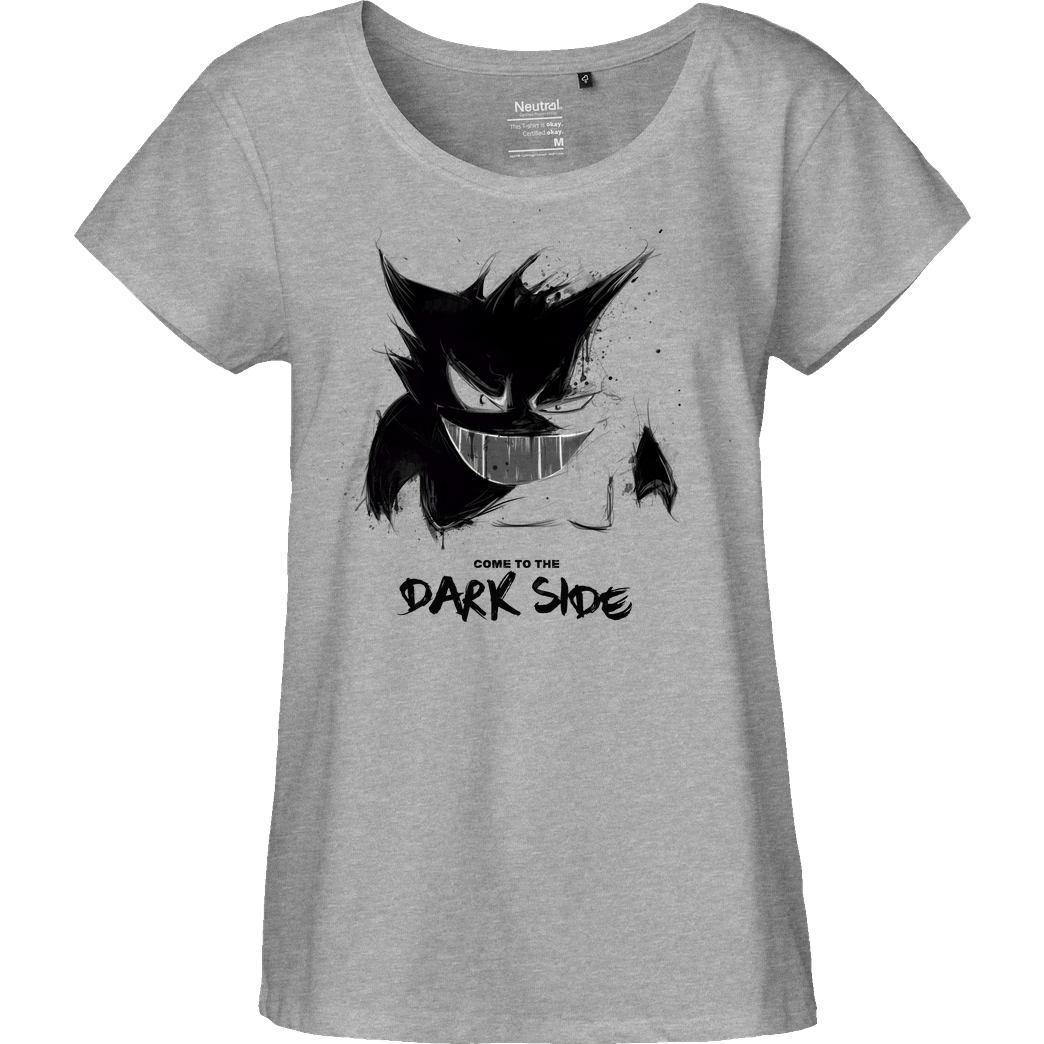 Mien Wayne Dark Side T-Shirt Fairtrade Loose Fit Girlie - heather grey