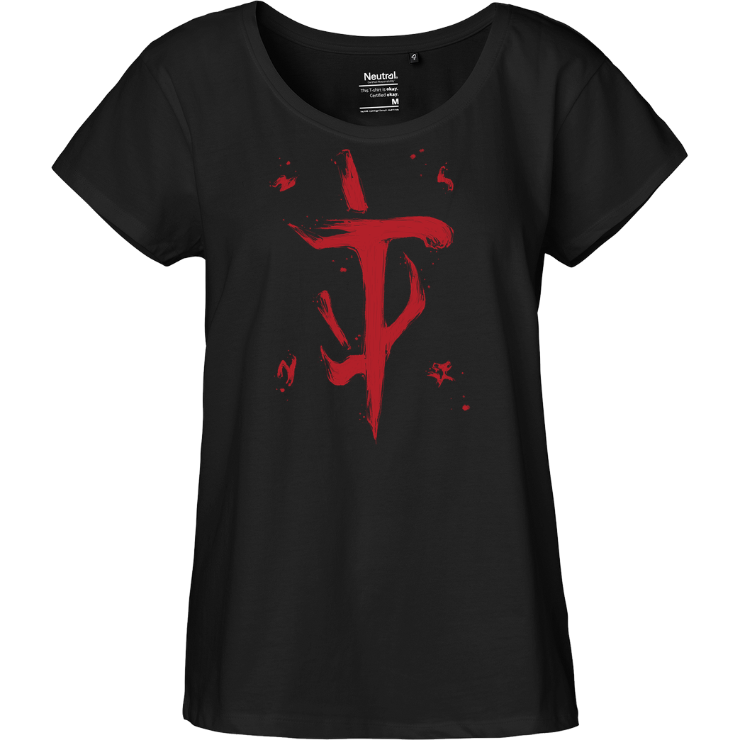 xMorfina Doom Slayer Symbol T-Shirt Fairtrade Loose Fit Girlie - black