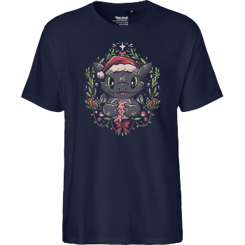 Dragon Christmas Fairtrade T-Shirt - navy