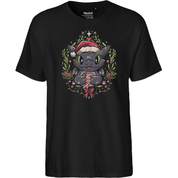Dragon Christmas Fairtrade T-Shirt - black