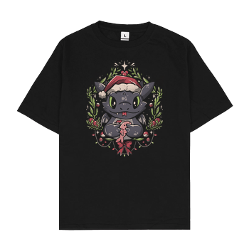 Dragon Christmas Oversize T-Shirt - Black