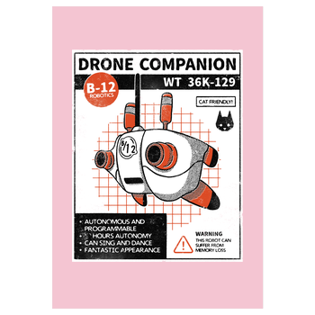 Drone companion Art Print pink