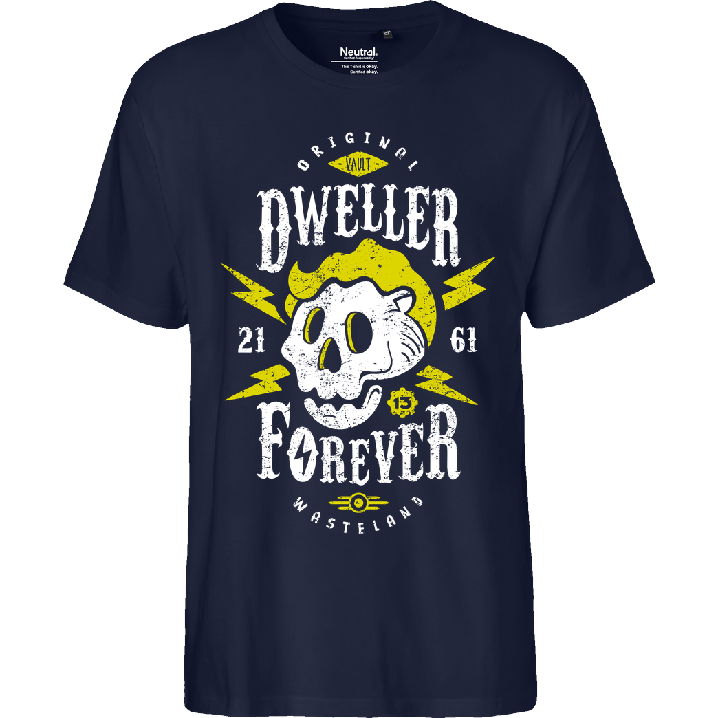 OlipopArt Dweller Forever T-Shirt Fairtrade T-Shirt - navy