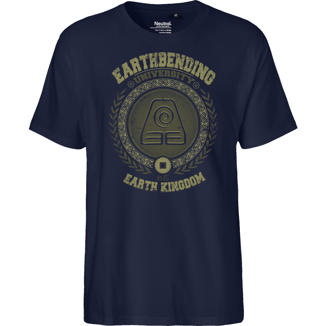 Typhoonic Earthbending University T-Shirt Fairtrade T-Shirt - navy